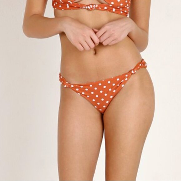 For Love & Lemons Mariposa Knot Bikini Top Polka in Size Large - Picture 1 of 5